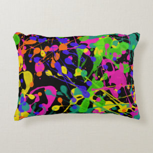 Night Lights Paint Splatter Decorative Cushion