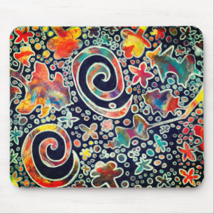 Night Lights Reflection Original Abstract Artwork Mouse Pad