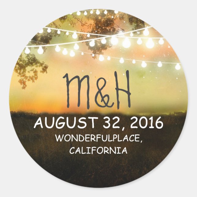 night lights romantic wedding stickers (Front)