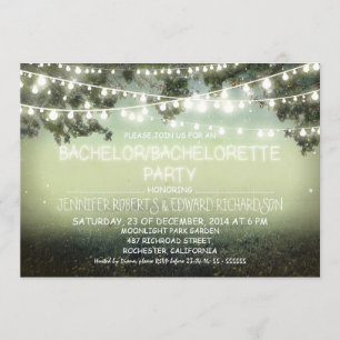 night lights rustic Bachelor/Bachelorette party Invitation