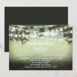 night lights rustic engagement party invitations | Zazzle