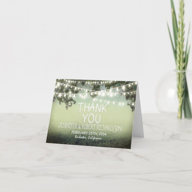 night lights rustic thank you cards (Front)