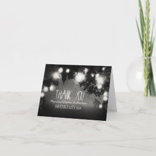night lights rustic thank you cards