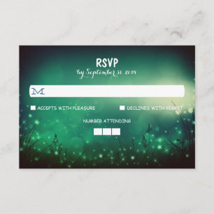 Night Lights Rustic Wedding RSVP Cards