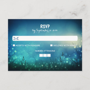 Night Lights Rustic Wedding RSVP Cards