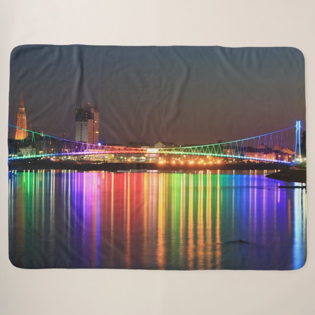 NIGHT LIGHTS SHERPA BLANKET (Front (Horizontal))