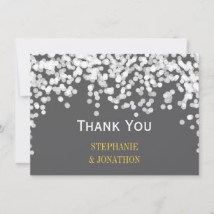 Night Lights Star Lights Yellow Grey Thank You Card