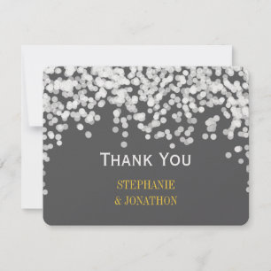 Night Lights Star Lights Yellow Grey Thank You Card