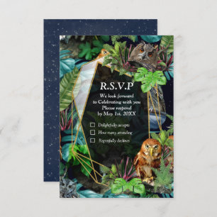 Night-live party celebration theme RSVP card