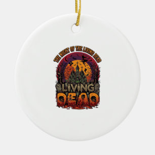 Night Living Dead Halloween Haunted House Witch Sk Ceramic Ornament