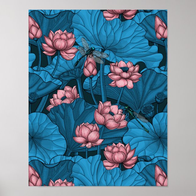 Night lotus garden poster (Front)