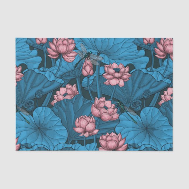 Night lotus garden tissue paper (Front)