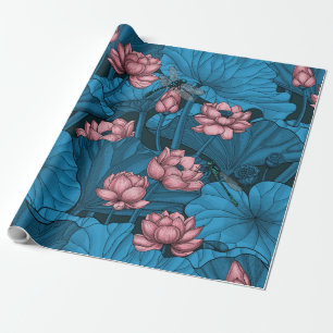 Night lotus garden wrapping paper