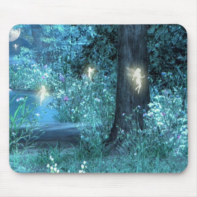 Night Magic fairy flight Silhouette mouse pad (Front)