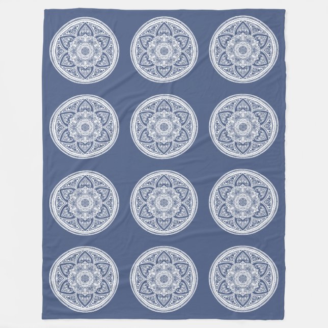 Night Mandala Fleece Blanket (Front)