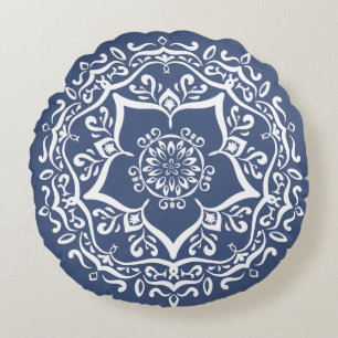 Night Mandala Round Cushion