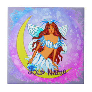 Night Moon Fairy Ceramic Tile