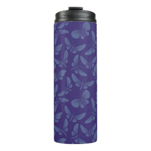 night moth butterflies background thermal tumbler