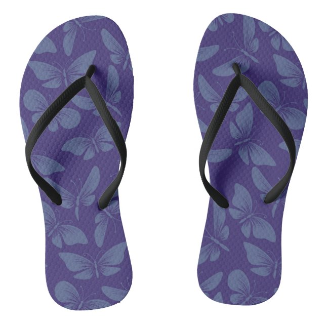 night moth butterflies background thongs (Footbed)