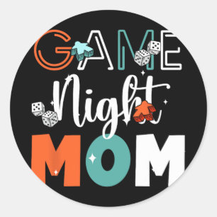 Night Mum Tabletop Board Games Mothers Day Classic Round Sticker