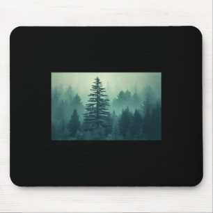 Night Nature Trees Outdoor Forest Green Mountains  Mouse Pad