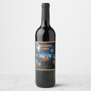 «Night of Frights at the Haunted Cemetery" Wine Label