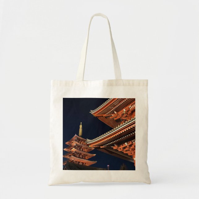 Night of Kaminarimon in Tokyo Japan Tote Bag (Front)