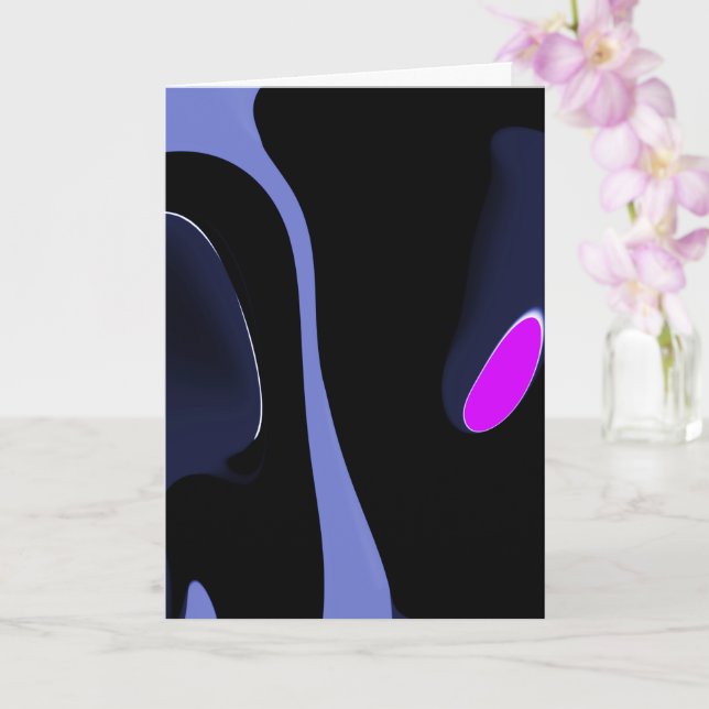 Night of the Comet: Abstract Blue, Purple & Black Card (Orchid)