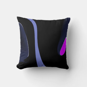Night of the Comet: Abstract Blue, Purple & Black Cushion