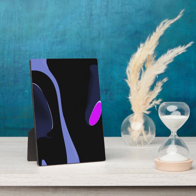 Night of the Comet: Abstract Blue, Purple & Black Plaque (Side)