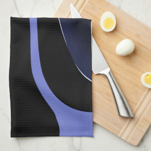 Night of the Comet: Abstract Blue, Purple & Black Tea Towel