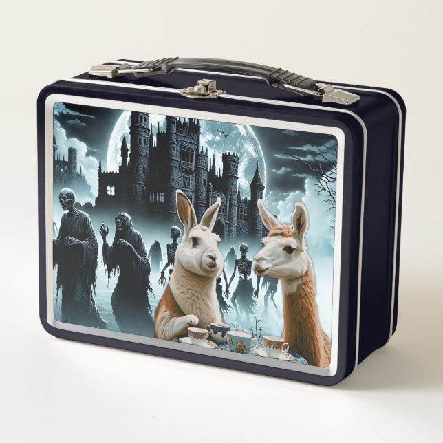 Night of the Dead Tea Party Metal Lunch Box (Front)