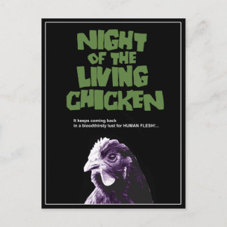 NIGHT Of The LIVING CHICKEN Postcard