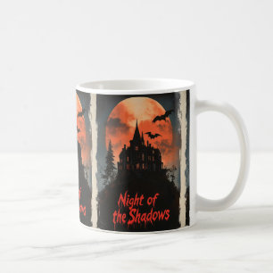 Night of the Shadows - Retro Haunted House Design Coffee Mug