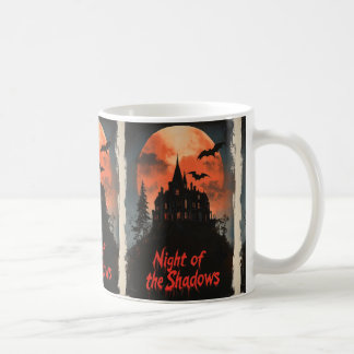Night of the Shadows - Retro Haunted House Design Coffee Mug