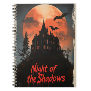 Night of the Shadows -  Retro Haunted House Design Notebook