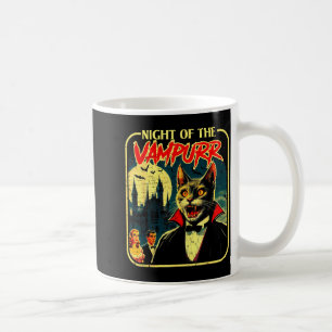 Night Of The Vampurr Funny Cat Halloween Coffee Mug