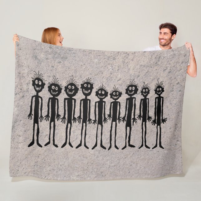 Night of the Walking Gigglers Petroglyph Fleece Blanket (In Situ)