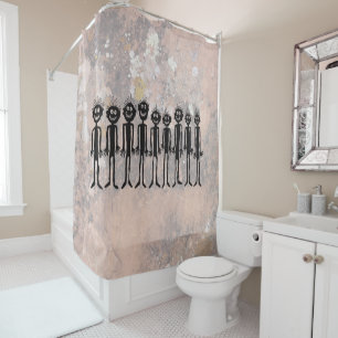 Night of the Walking Gigglers Petroglyph Shower Curtain