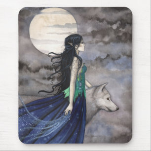 NIght of the Wolf Gothic Fantasy Mousepad