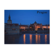 NIGHT OVER PRAGUE POSTCARD