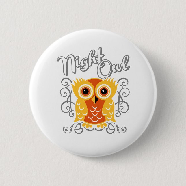 Night Owl 6 Cm Round Badge (Front)