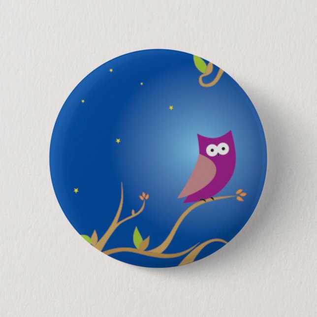 Night Owl 6 Cm Round Badge (Front)