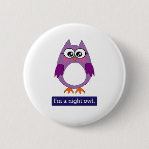 Night Owl 6 Cm Round Badge