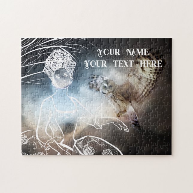 Night Owl and Lady Jigsaw Puzzle (Horizontal)