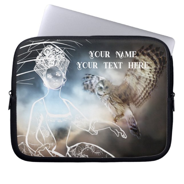 Night Owl and Lady Laptop Sleeve (Front)
