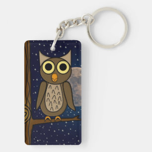 Night Owl Art Key Ring