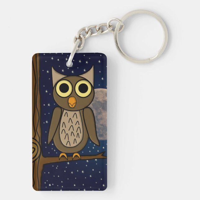 Night Owl Art Key Ring (Back)