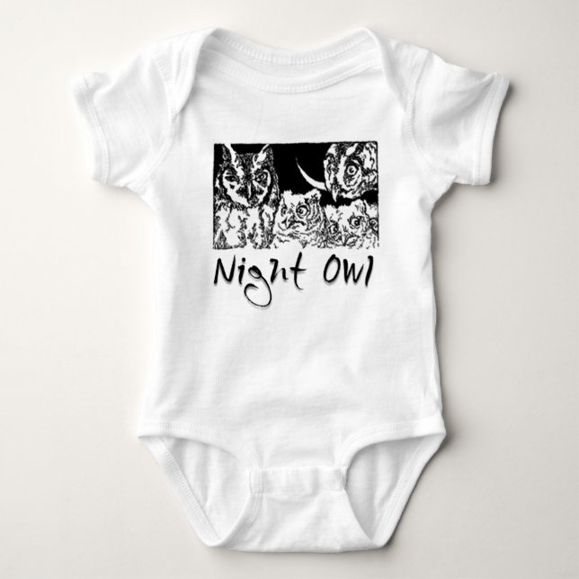 Night Owl Baby Bodysuit (Front)