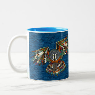 night owl blue Two-Tone coffee mug